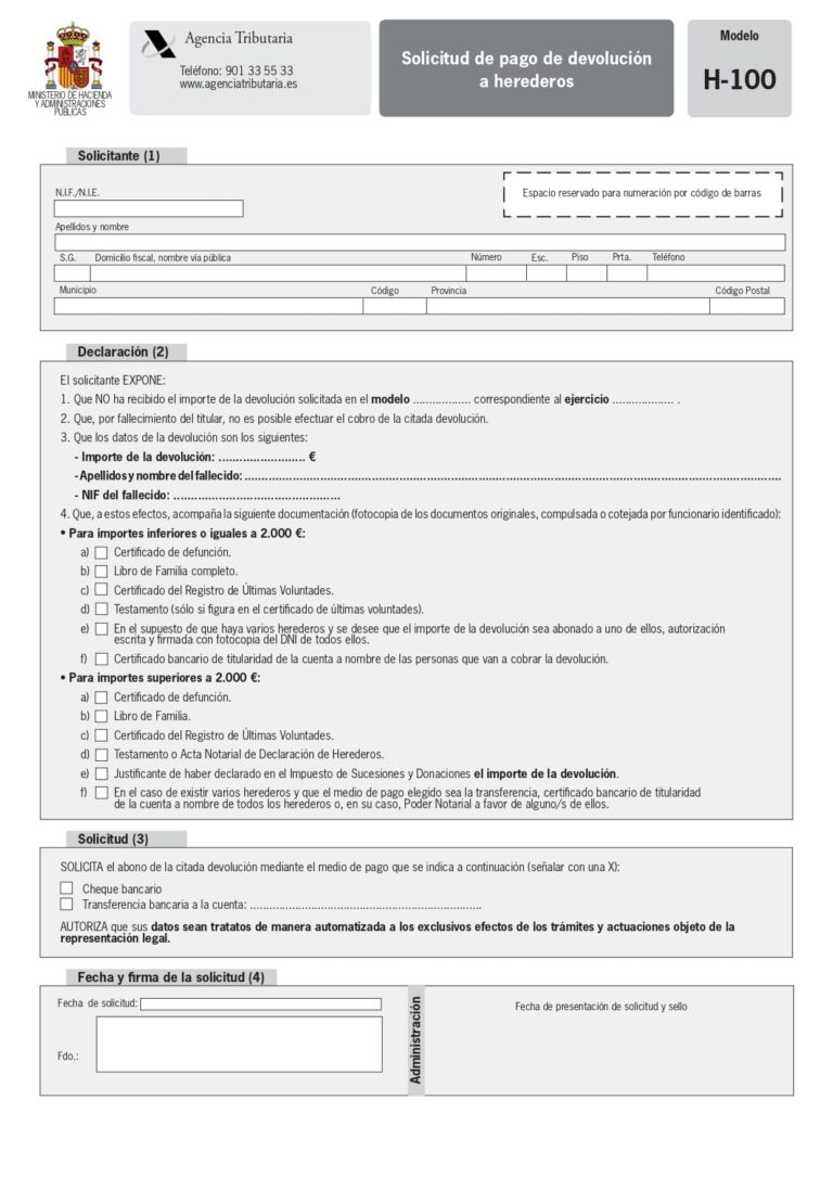 Descubre todo sobre el modelo H100 de la AEAT: requisitos, trámites y ...